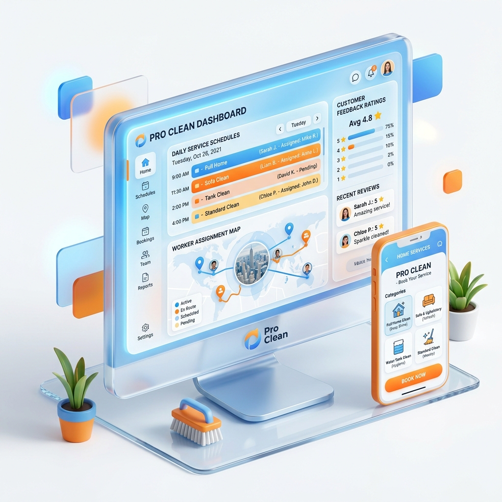 Cleaning Service System Mockup