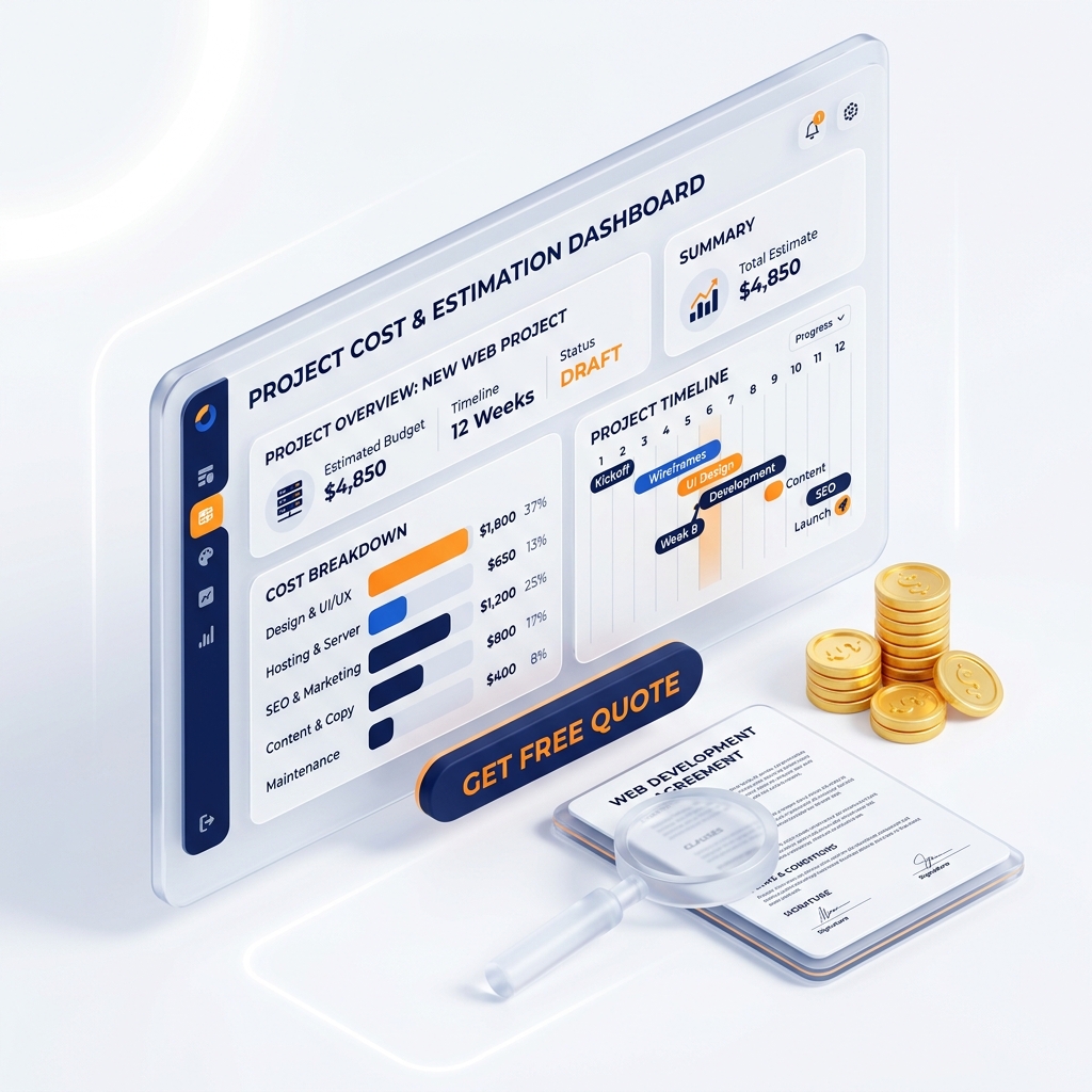 Website Cost Estimation Mockup